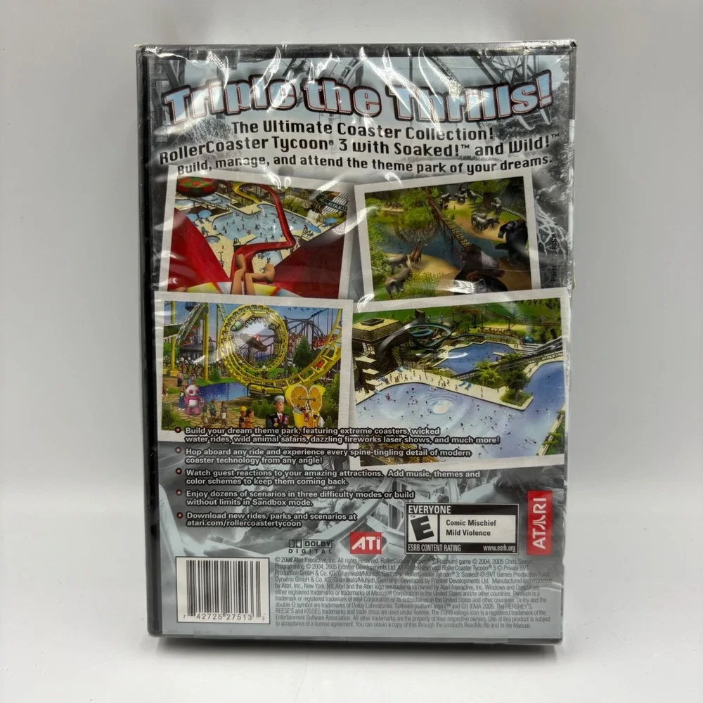 Atari RollerCoaster Tycoon 3 Platinum PC CD-ROM New Sealed Expansion Packs